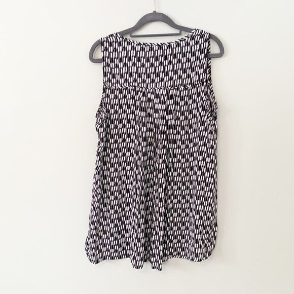 DR2 black white sheer lightweight sleeveless tank top blouse -‎ Medium - Picture 4 of 7